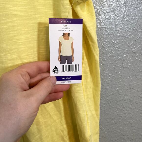 Social Standard Sanctuary XXL Tee Shirt Top Short Sleeve Yellow Scoop Neck - Picture 4 of 9